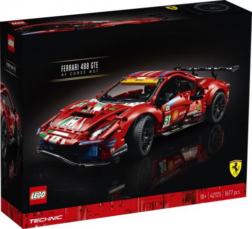 LEGO Technic Ferrari 488 GTE AF Corse 51 - 42125R (42125R) — 1.600 stukjes, huren vanaf €10,25/week