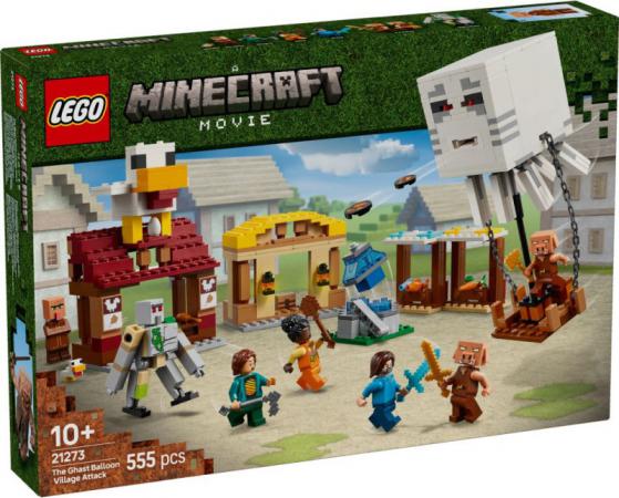LEGO Bouwstenen 0000-1000 Minecraft De Ghast-ballon aanval op het dorp (21273) — 555 stukjes, huren vanaf €4,75/week