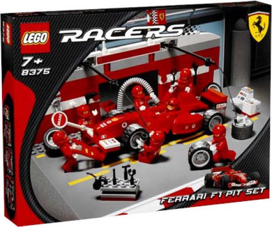 LEGO Racers Ferrari F1 Pit Set (8375), huren vanaf €1,75/week