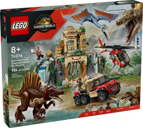 LEGO Bouwstenen 0000-1000 Jurasic World Spinosaurus en Quetzalcoatlus luchtmissie (76976) — 984 stukjes, huren vanaf €9,25/week