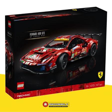 LEGO Technic Ferrari 488 GTE AF Corse 51 - 42125J (42125J) — 1.600 stukjes, huren vanaf €10,25/week