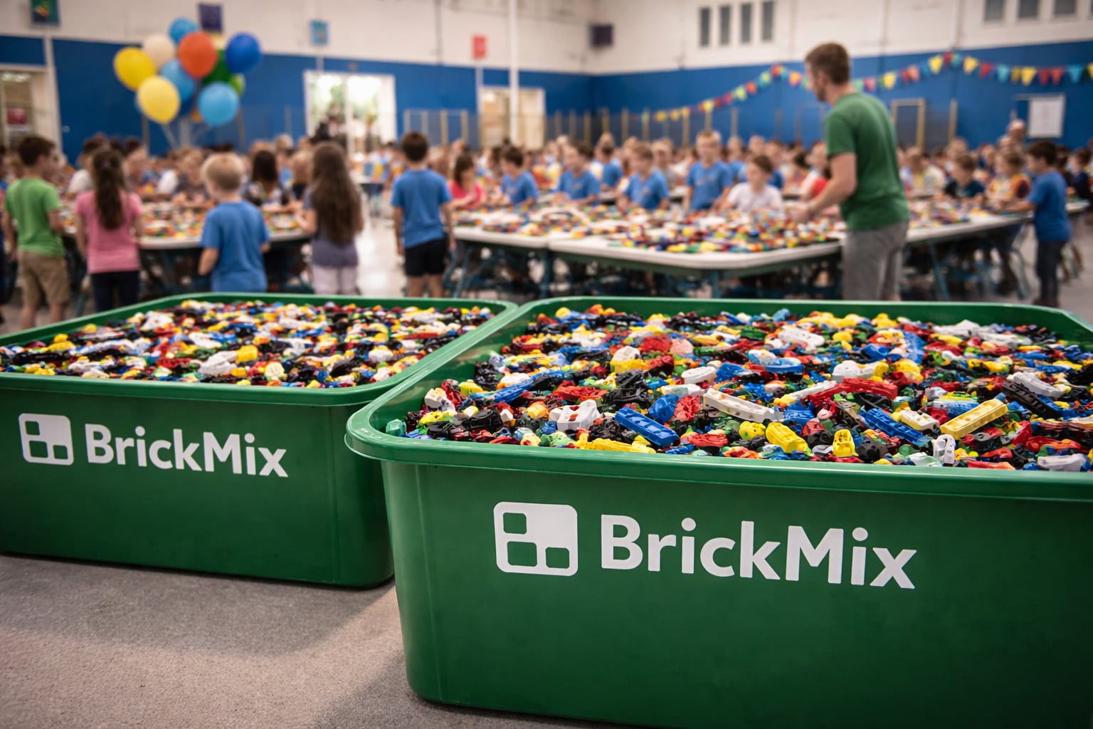 Kinderen doen een LEGO brug bouwen techniekactiviteit met BrickMix