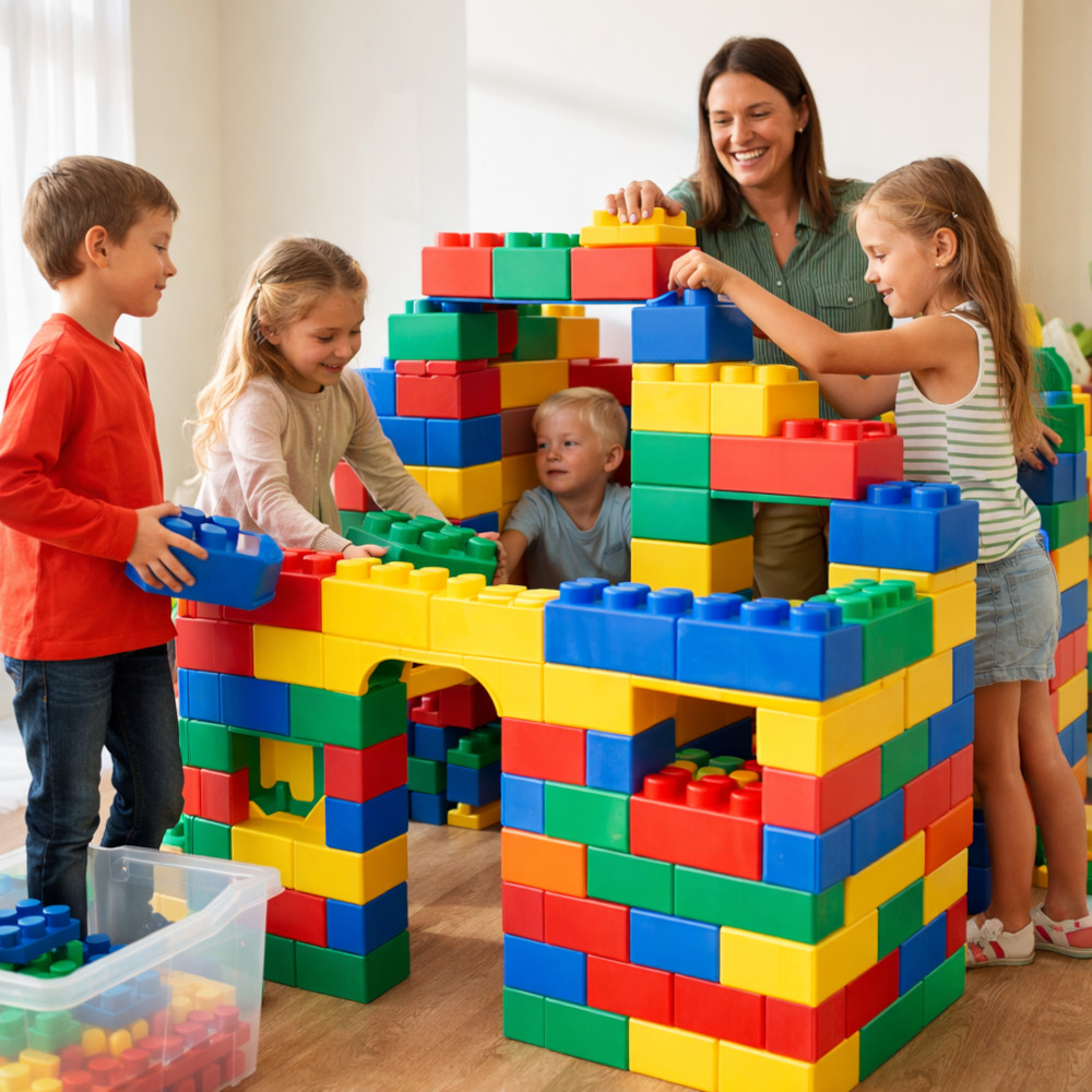 Een fort gebouwd met zachte XXL Softbricks